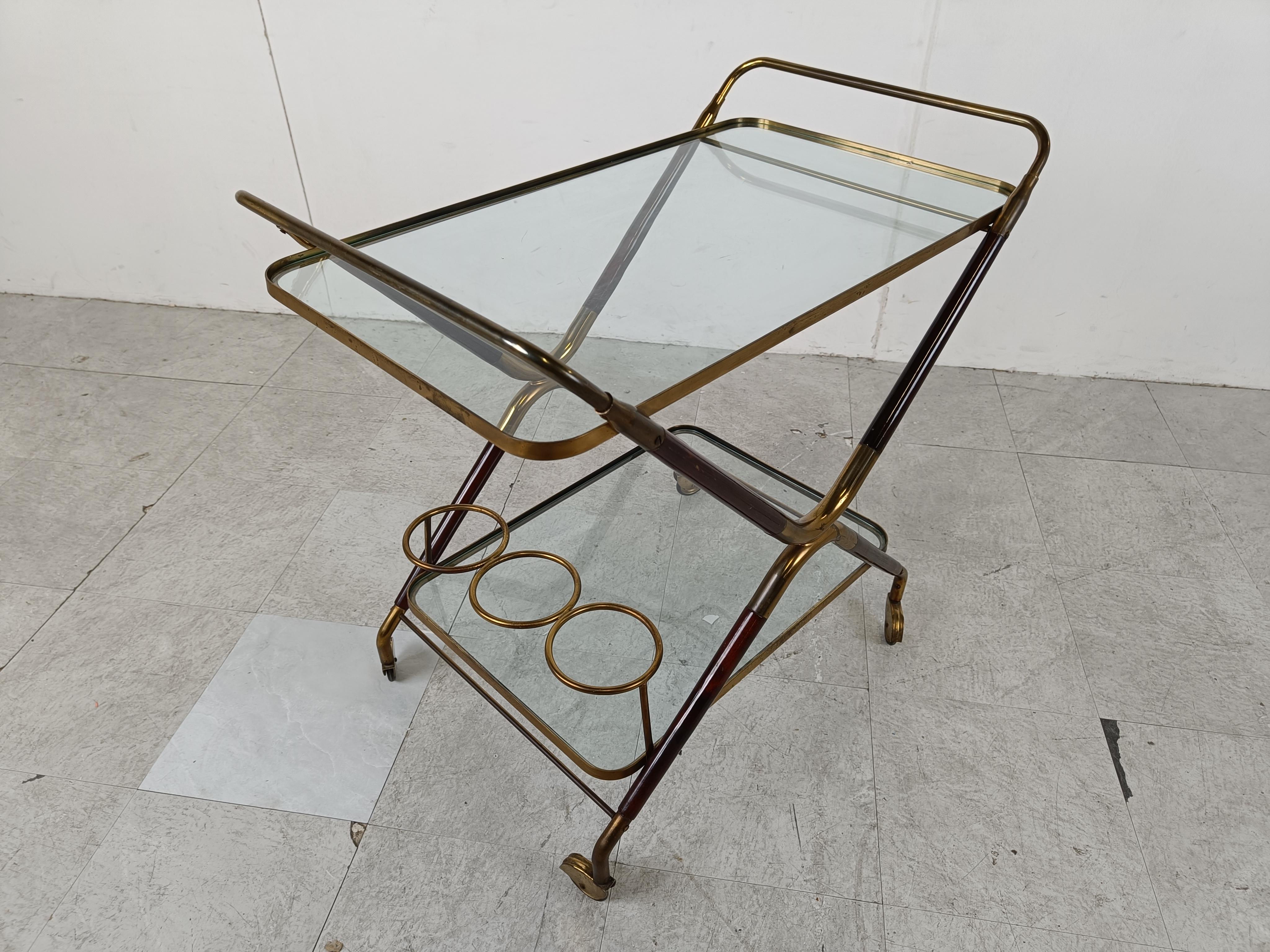 Vintage italian serving trolley by Cesare Lacca, 1950s  For Sale 2