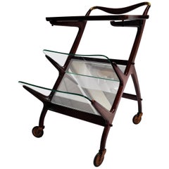 Vintage Italian Serving Trolley by Cesare Lacca, 1950s