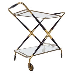 Vintage Italian Serving Trolley by Cesare Lacca, 1950s Vintage Italian Serving Trolley by Cesare Lacca, 1950s