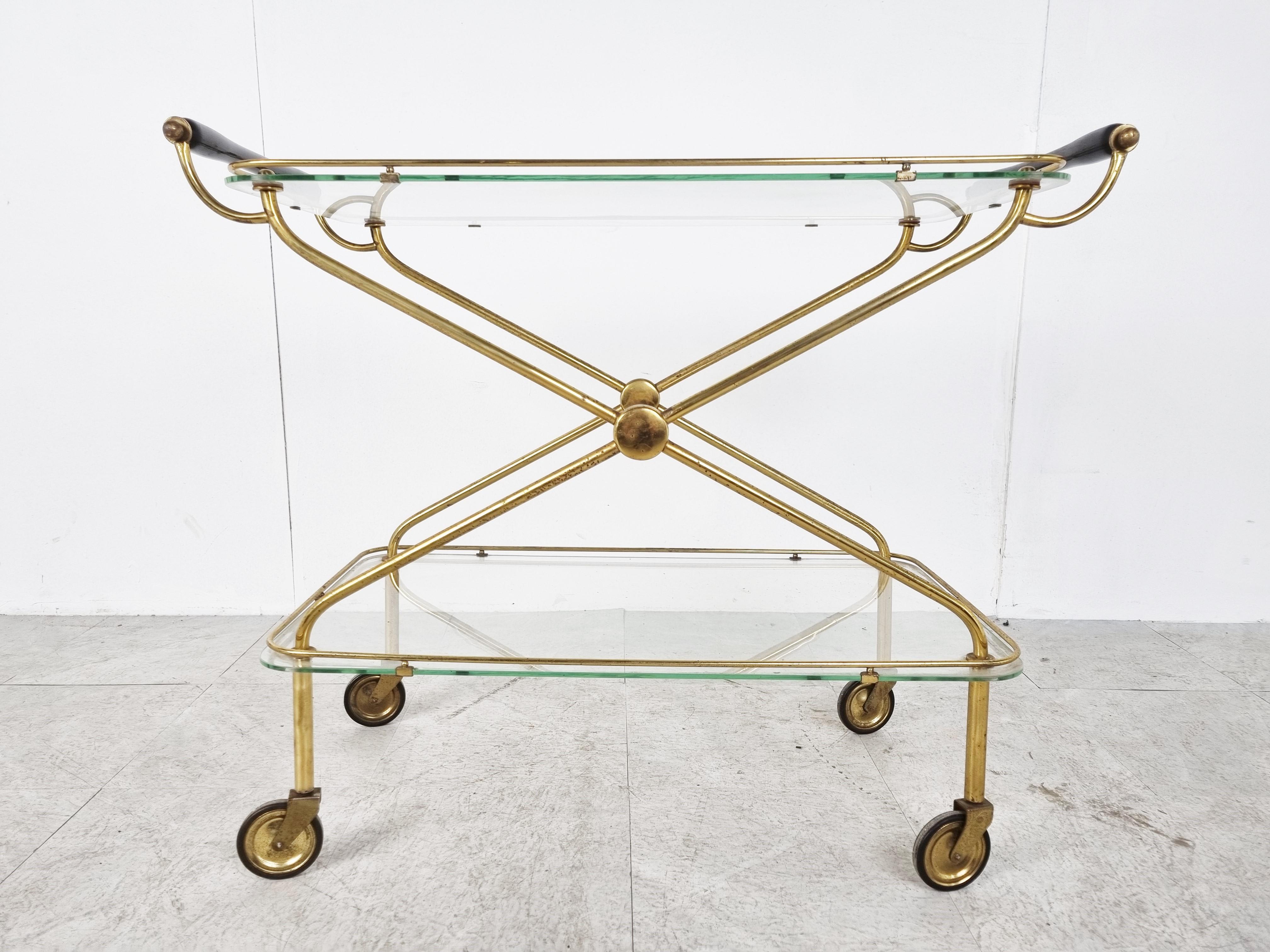 Mid-Century Modern Vintage Italian Serving Trolley by Cesare Lacca, 1960s
