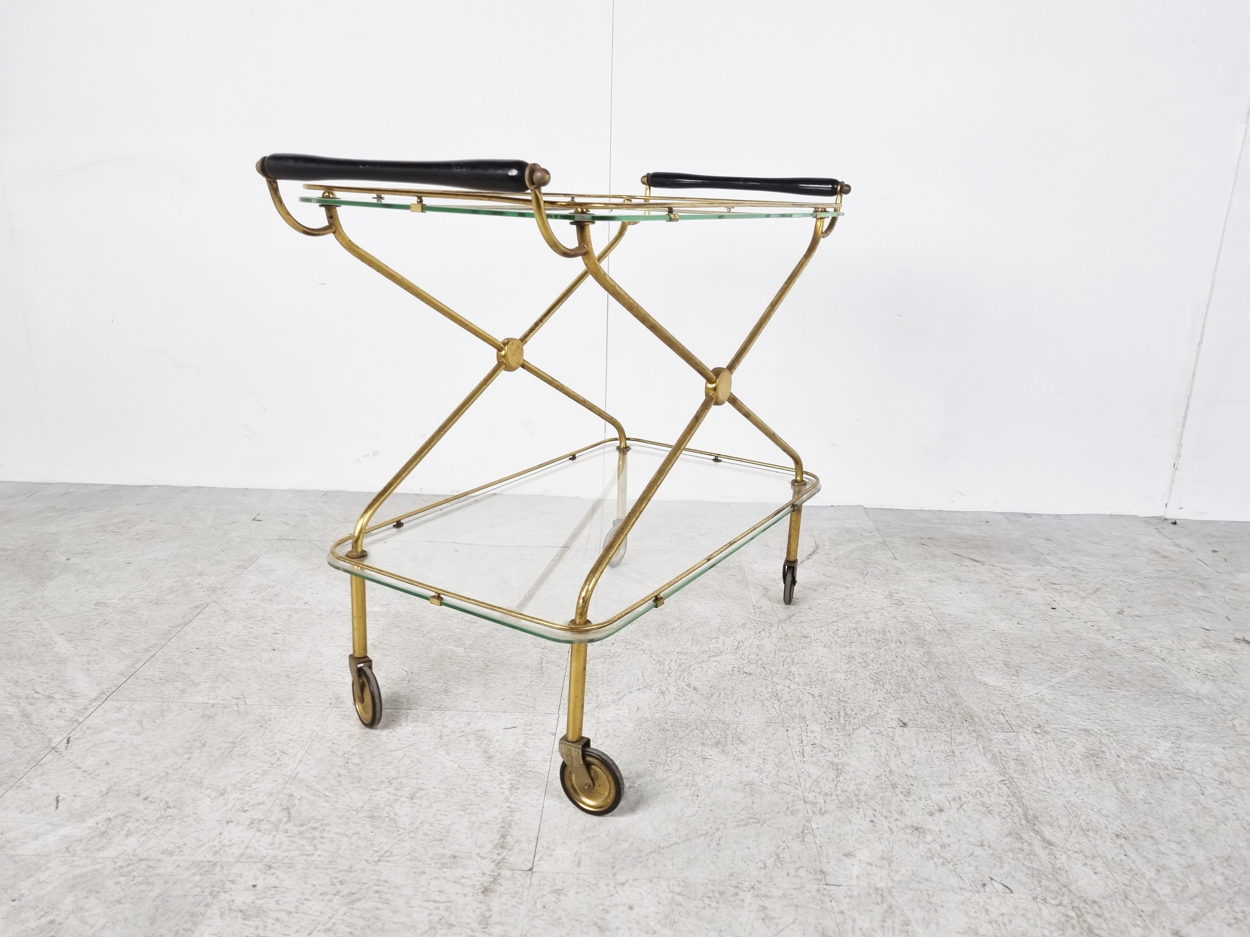 Mid-20th Century Vintage Italian Serving Trolley by Cesare Lacca, 1960s
