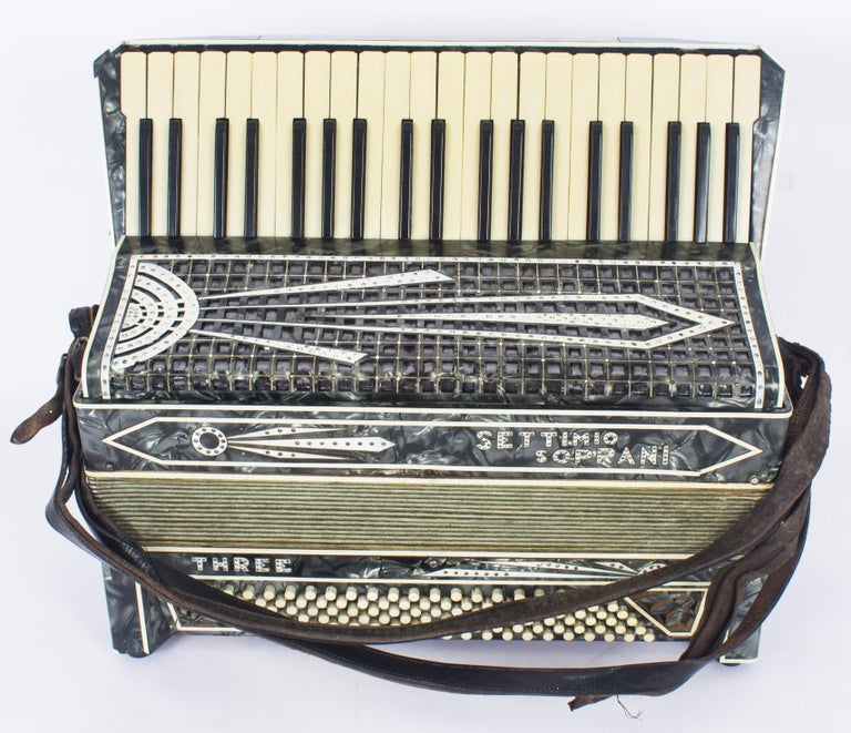 Vintage Italian Settimio Soprani III Gray Pearl Accordion at 1stDibs