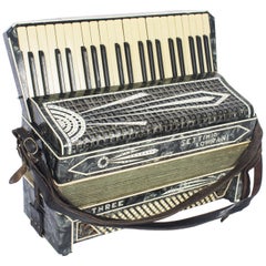 Used Italian Settimio Soprani III Gray Pearl Accordion