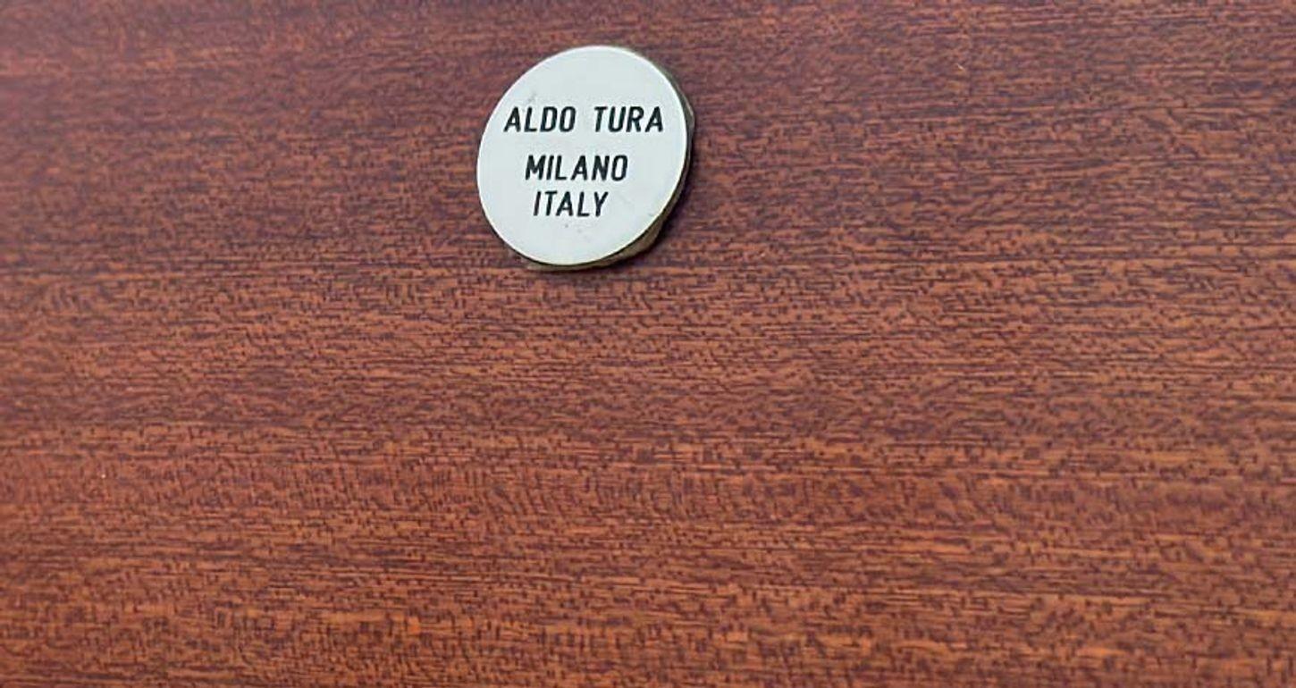 Brass Vintage Italian Side Table by Aldo Tura For Sale