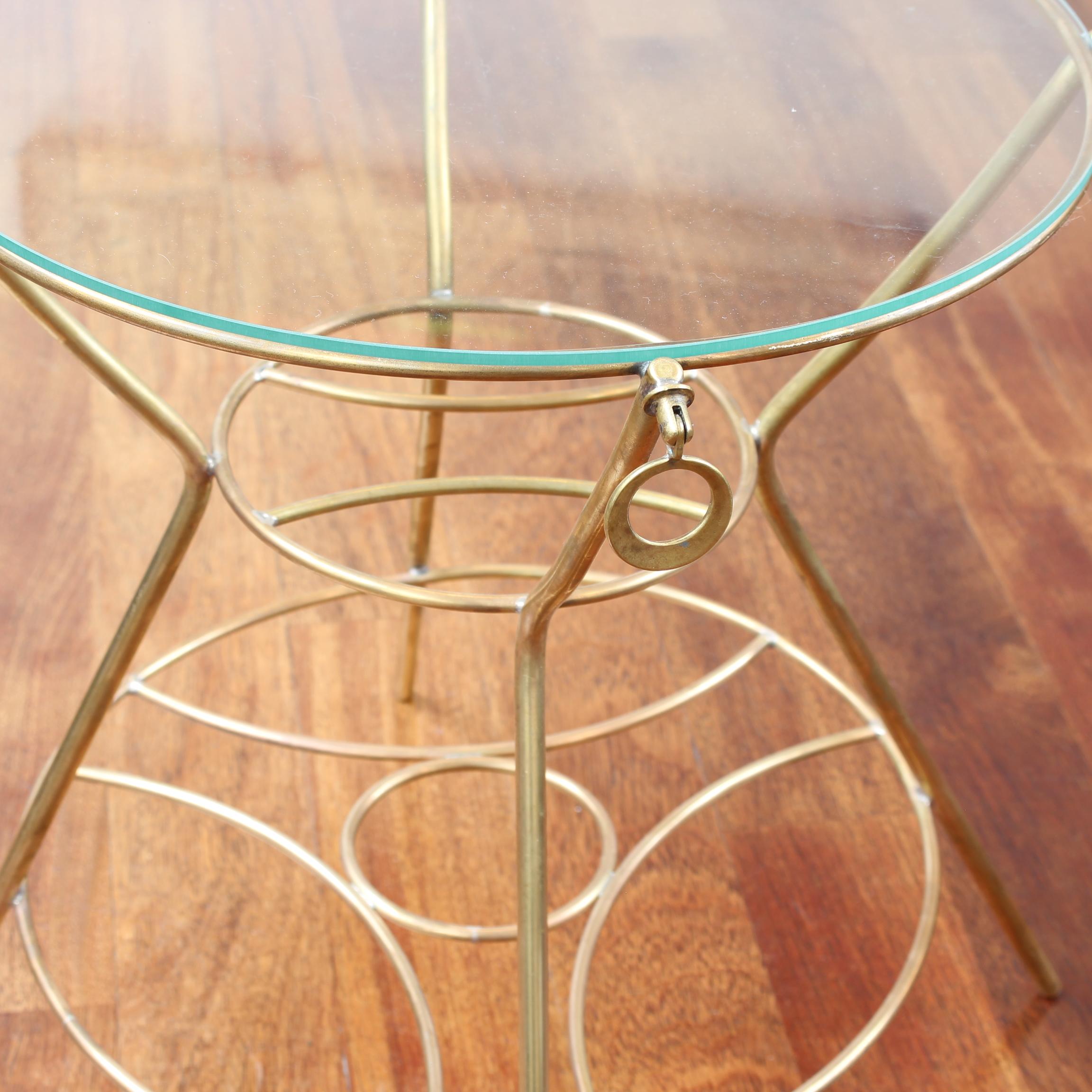 Vintage Italian Side Table with Brass Legs and Glass Top 'circa 1960s' For Sale 8