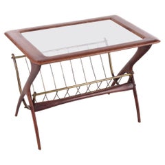 Table d'appoint italienne avec porte-revues par Ico Parisi, années 1960