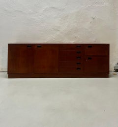 Vintage Italian Sideboard, Mid-Century Modern Wood Cabinet with Lockers 1960's
