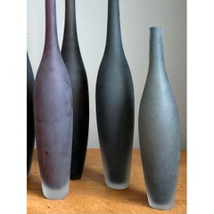 Set di 6 vasi in vetro artistico vintage firmati dall'Italia