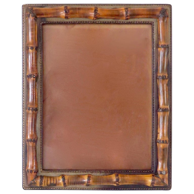 Gucci Vintage Italian Signed Bamboo and Leather Picture Frame at 1stDibs |  gucci picture frames, leather frame, gucci photo frames