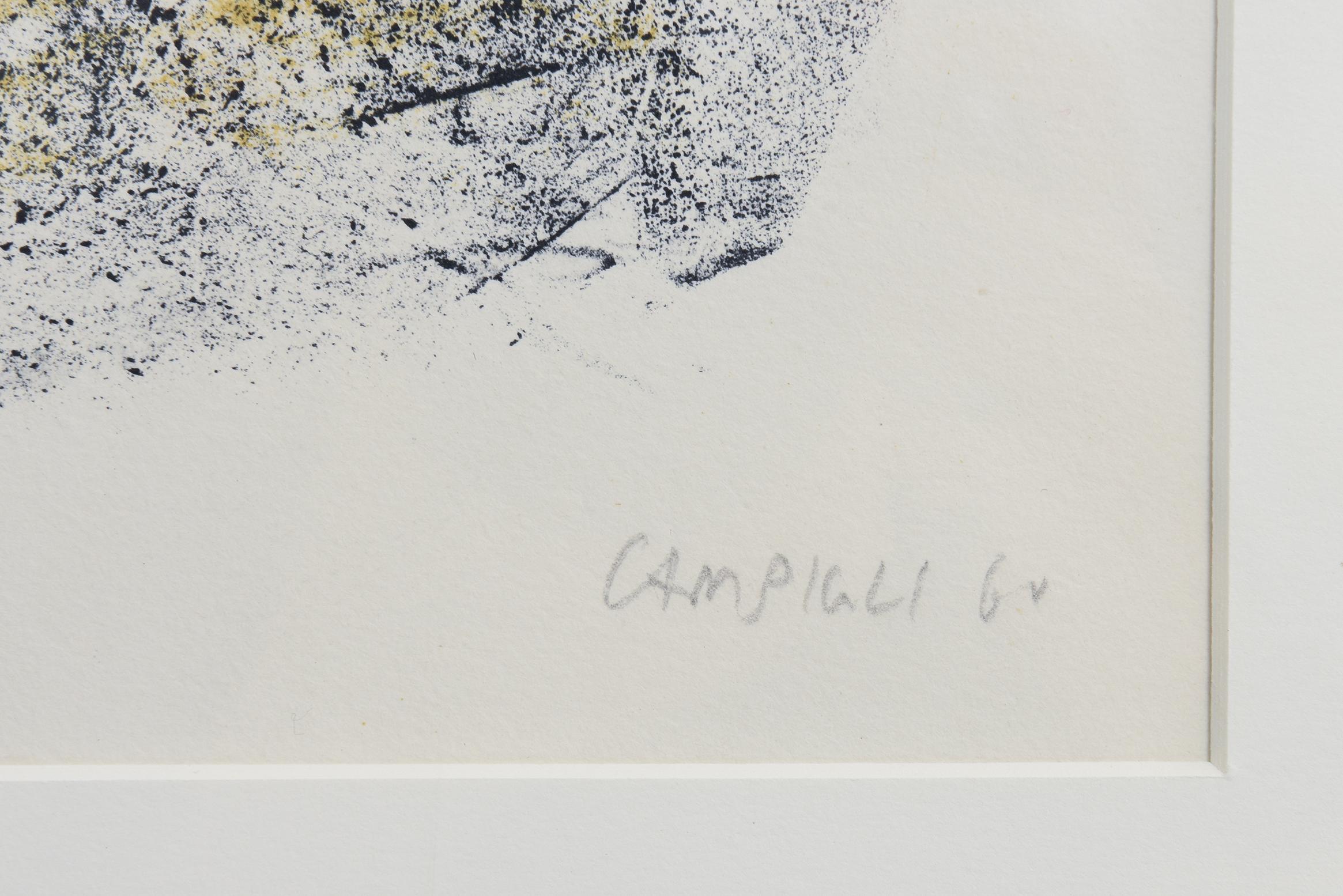 Vintage Italienisch Signiert Massimo Campigli Stone Lithographie Femme Sur Fond Bleu im Angebot 2