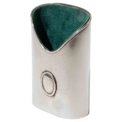 Vintage Italian Silver 925 Desk Organizer / Modernist Pen Holder, 1970s