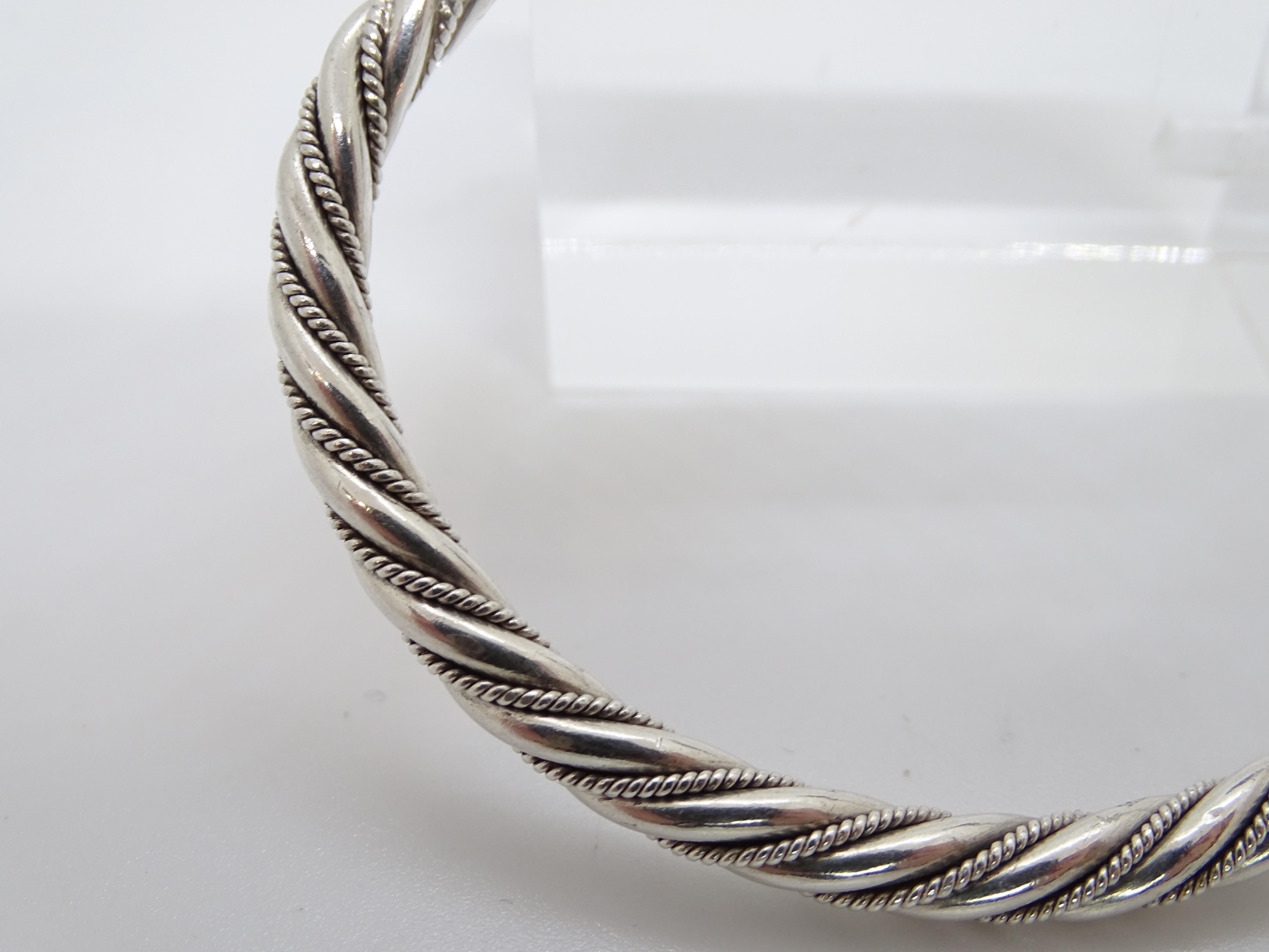 da uomo o donna Bracciale d'argento italiano vintage / bangle Teste di leone Argento 925 in vendita