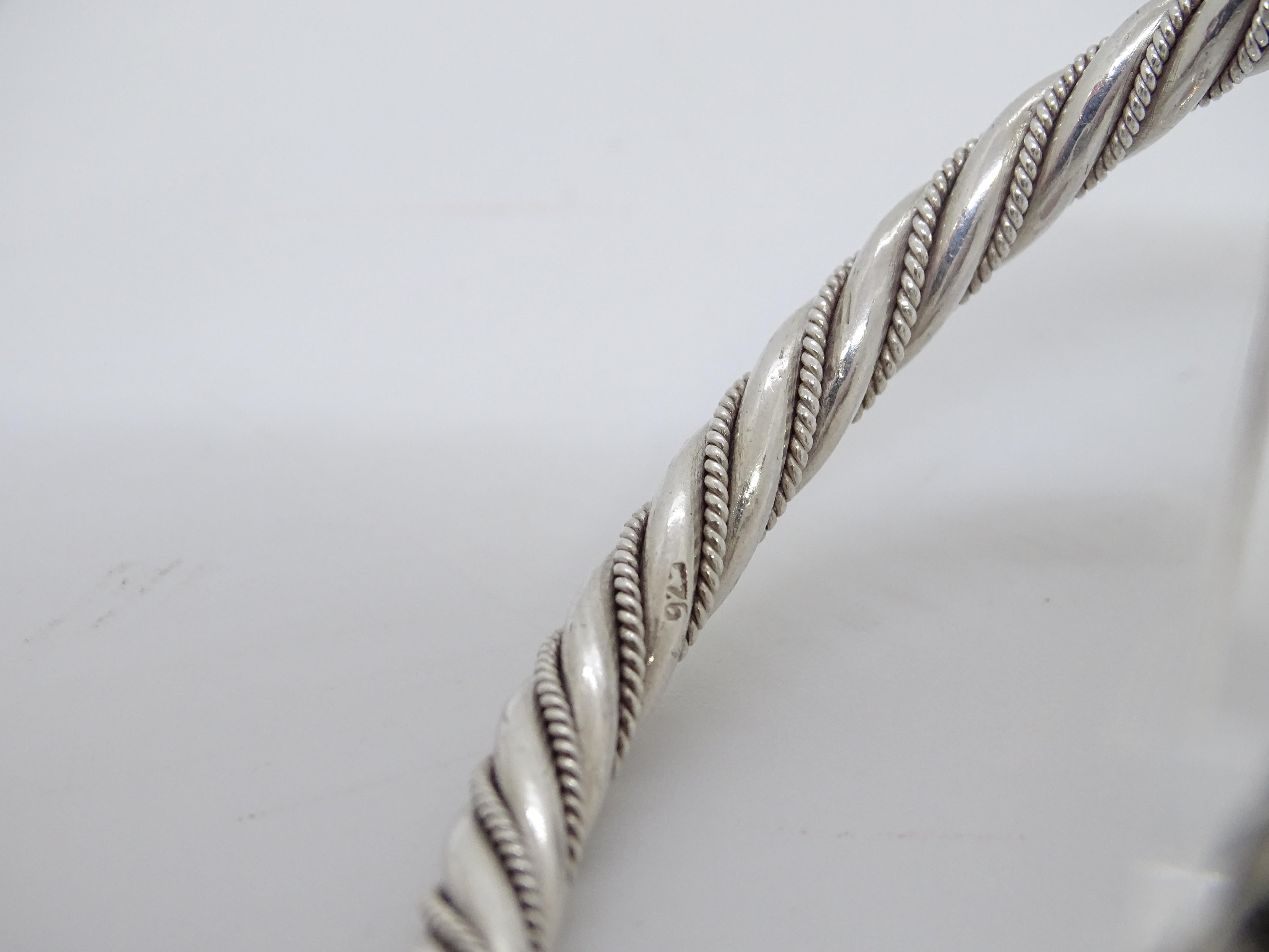 Bracciale d'argento italiano vintage / bangle Teste di leone Argento 925 in vendita 3