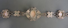 Vintage Italian Silver Filigree Cameo Bracelet