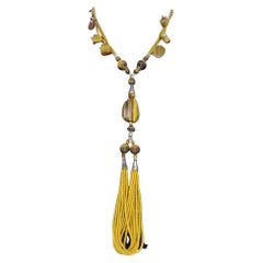 Vintage Italian  silver gala necklace stones and tigers eye
