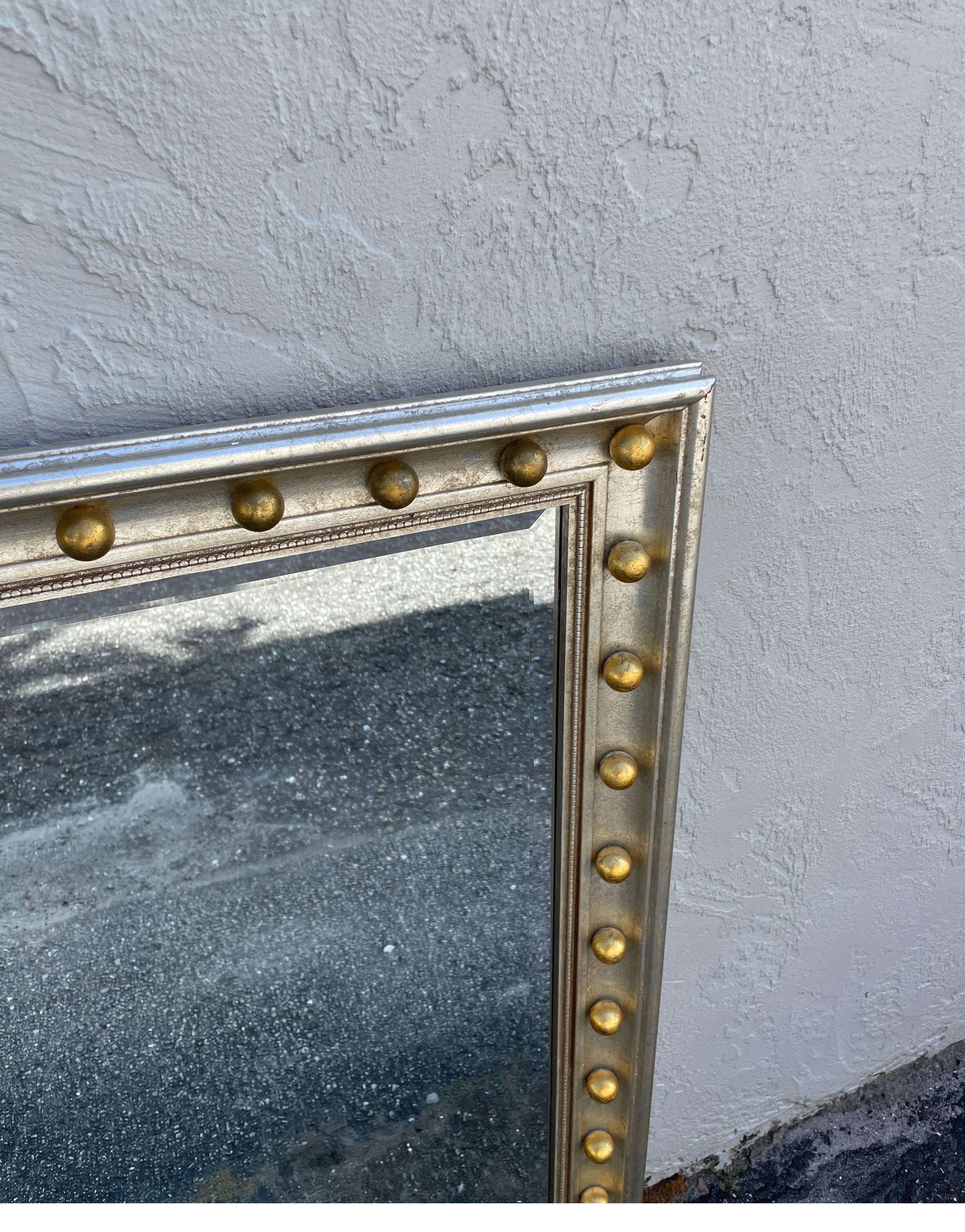 Vintage Italian Silver & Gold Gilt Wall Mirror In Good Condition In West Palm Beach, FL