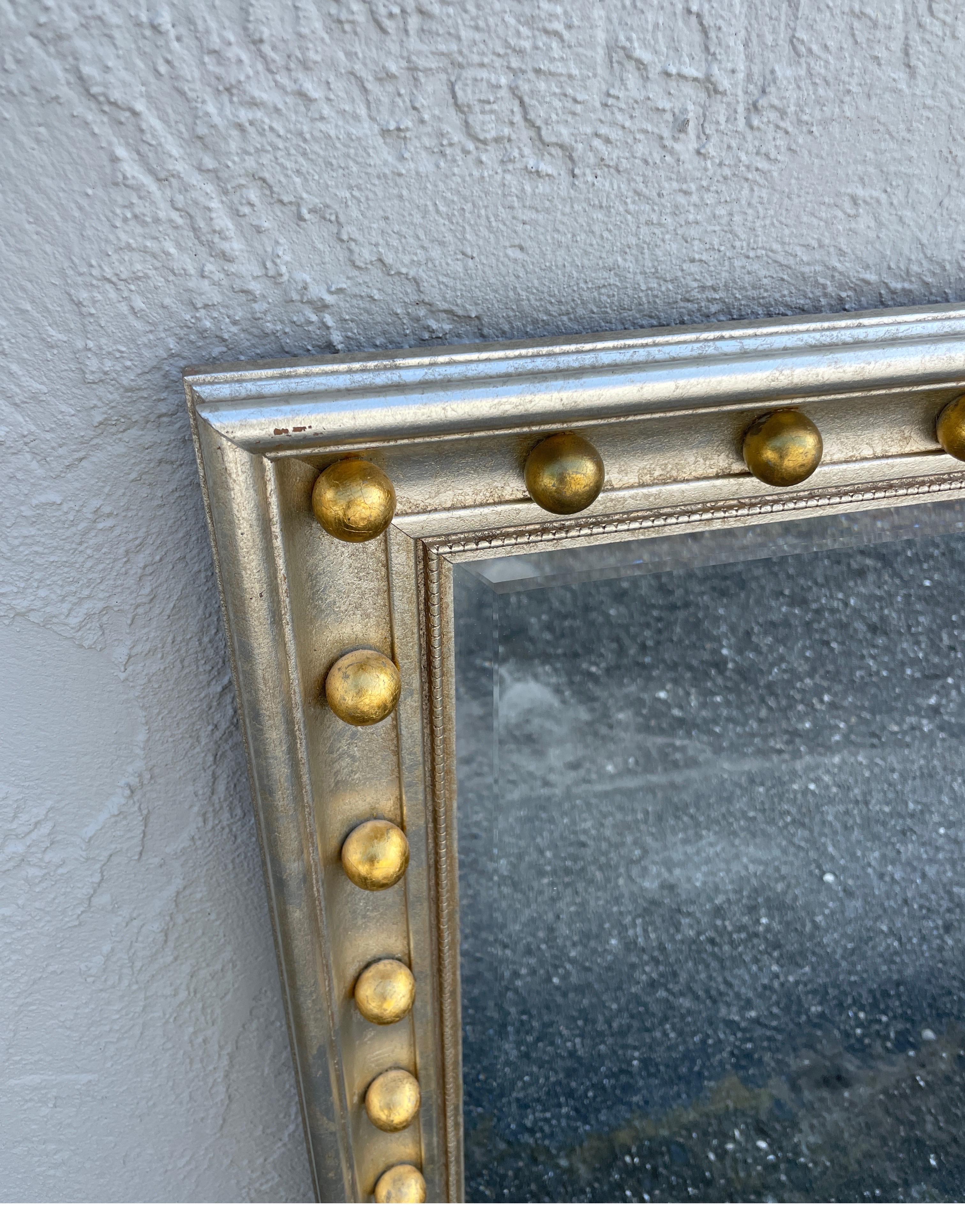 20th Century Vintage Italian Silver & Gold Gilt Wall Mirror