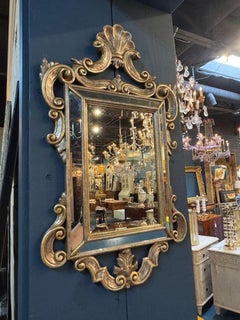 Vintage Italian Silver Leaf Wood Mirrors