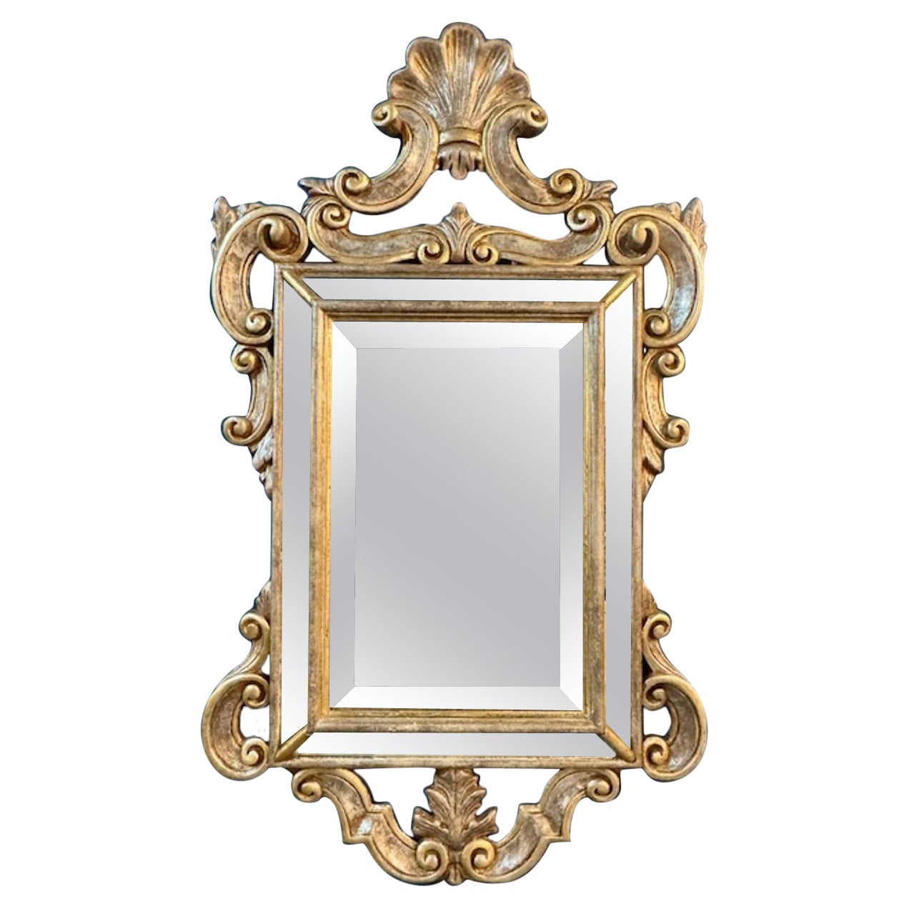 Vintage Italian Silver Leaf Wood Mirrors