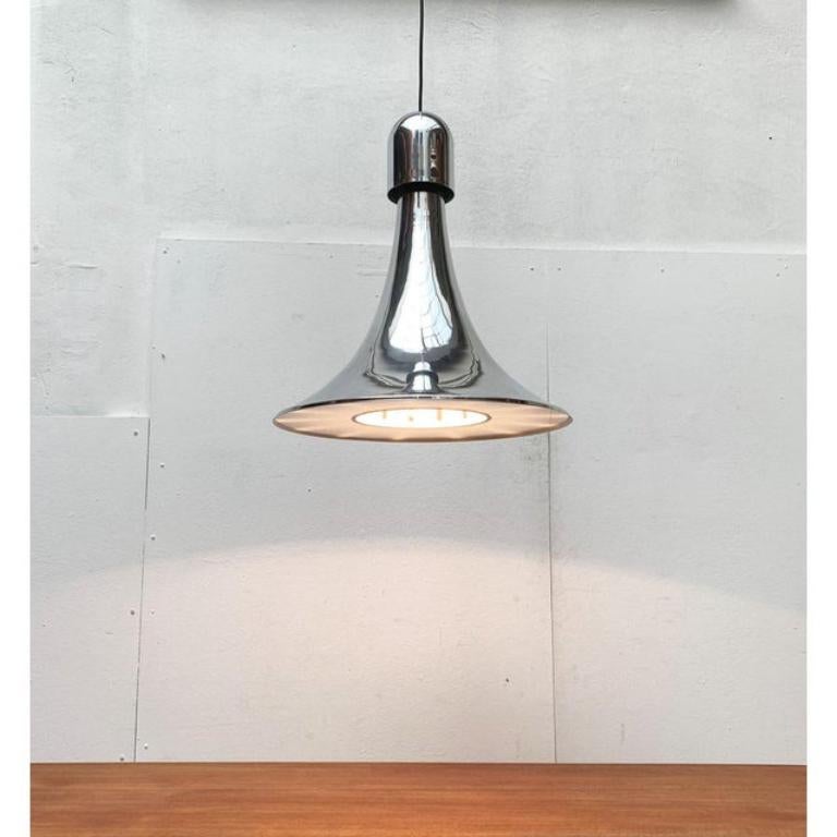 20th Century Vintage Italian Silver Pendant Lamp, 1970s For Sale