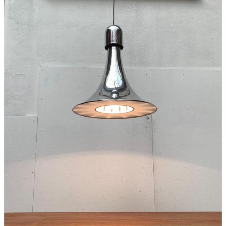 Vintage Italian Silver Pendant Lamp, 1970s For Sale 1