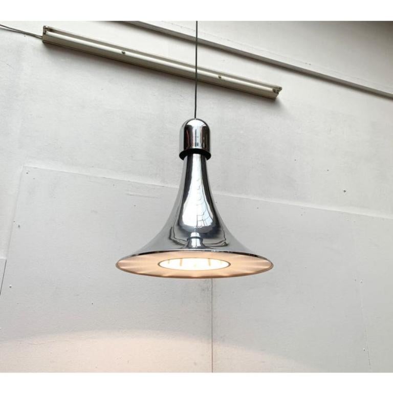 Vintage Italian Silver Pendant Lamp, 1970s For Sale 2