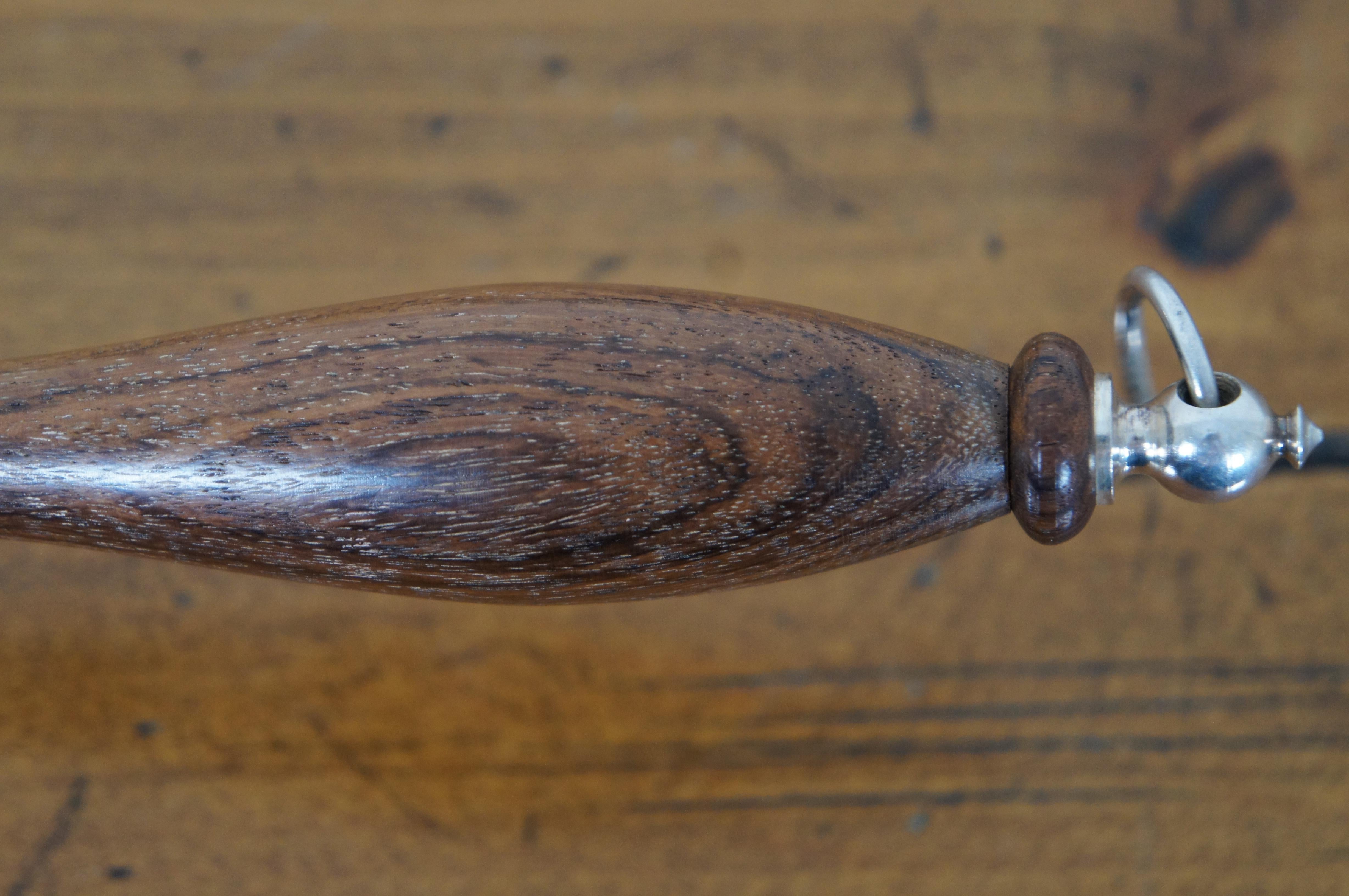 Vintage Italian Silver Plate Crepe Sauce Frying Saute Pan Skillet Wood Handle In Good Condition In Dayton, OH