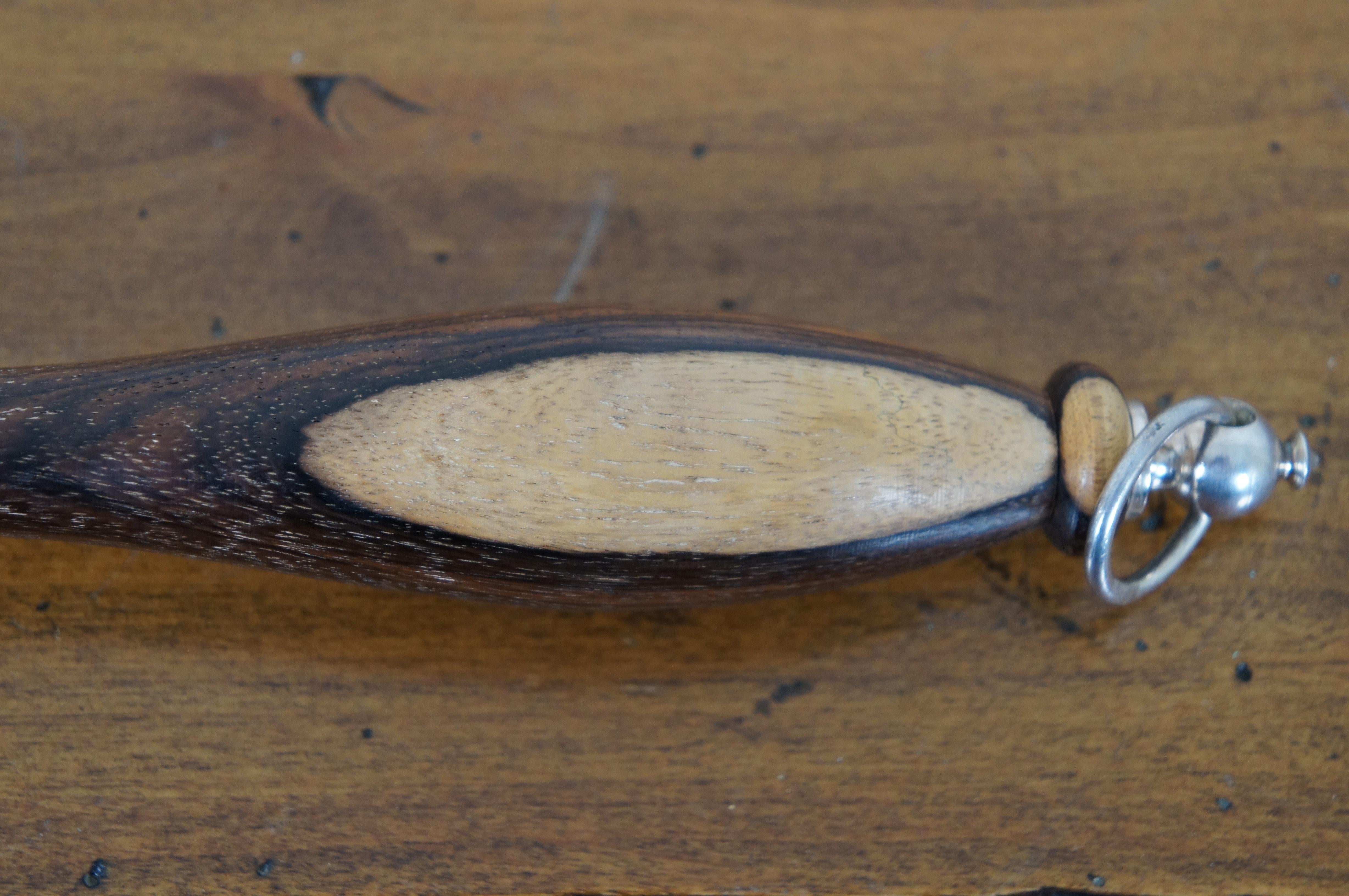 20th Century Vintage Italian Silver Plate Crepe Sauce Frying Saute Pan Skillet Wood Handle