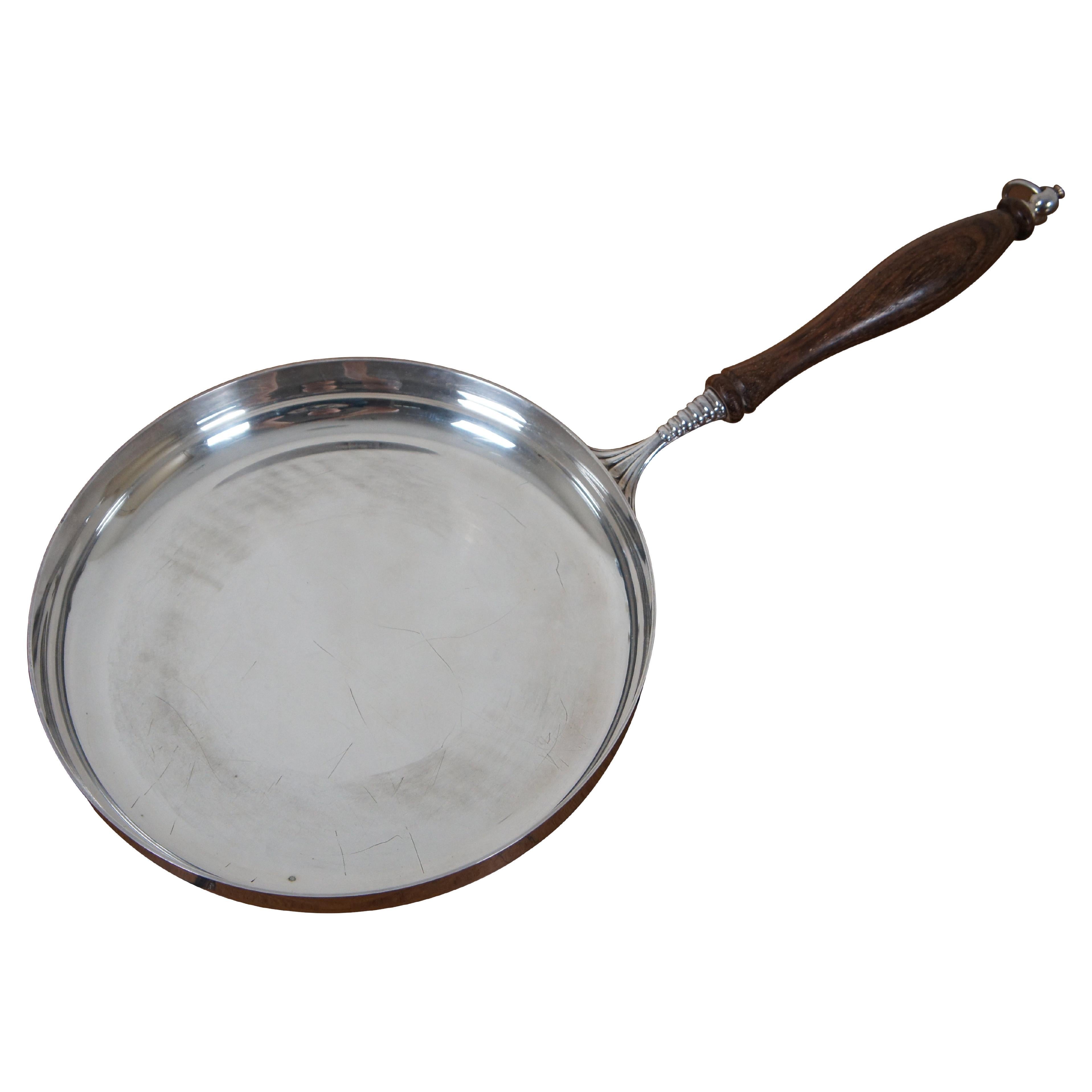 Vintage Italian Silver Plate Crepe Sauce Frying Saute Pan Skillet Wood  Handle For Sale at 1stDibs | vintage crepe pan