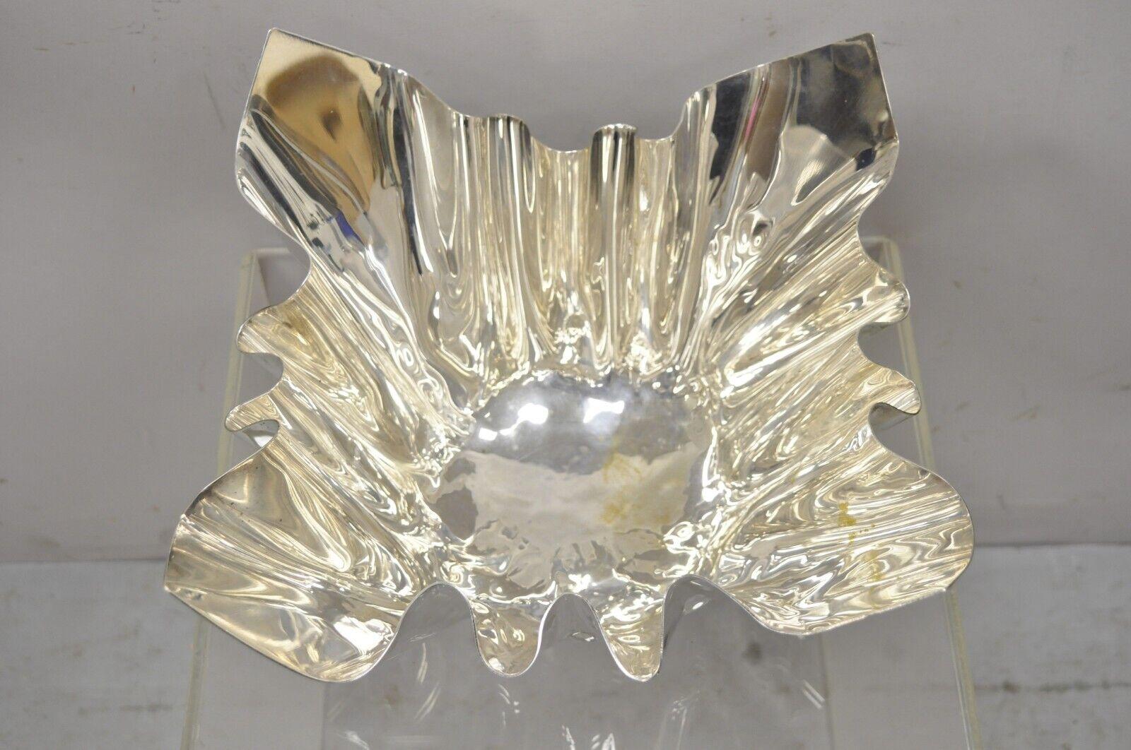 Vintage Italian Silver Plate Handkerchief Fruit Bowl In Good Condition In Philadelphia, PA