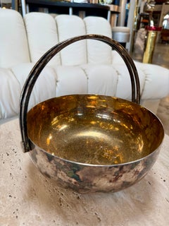 Vintage Italian Silver-Plated and Gilt Metal Basket
