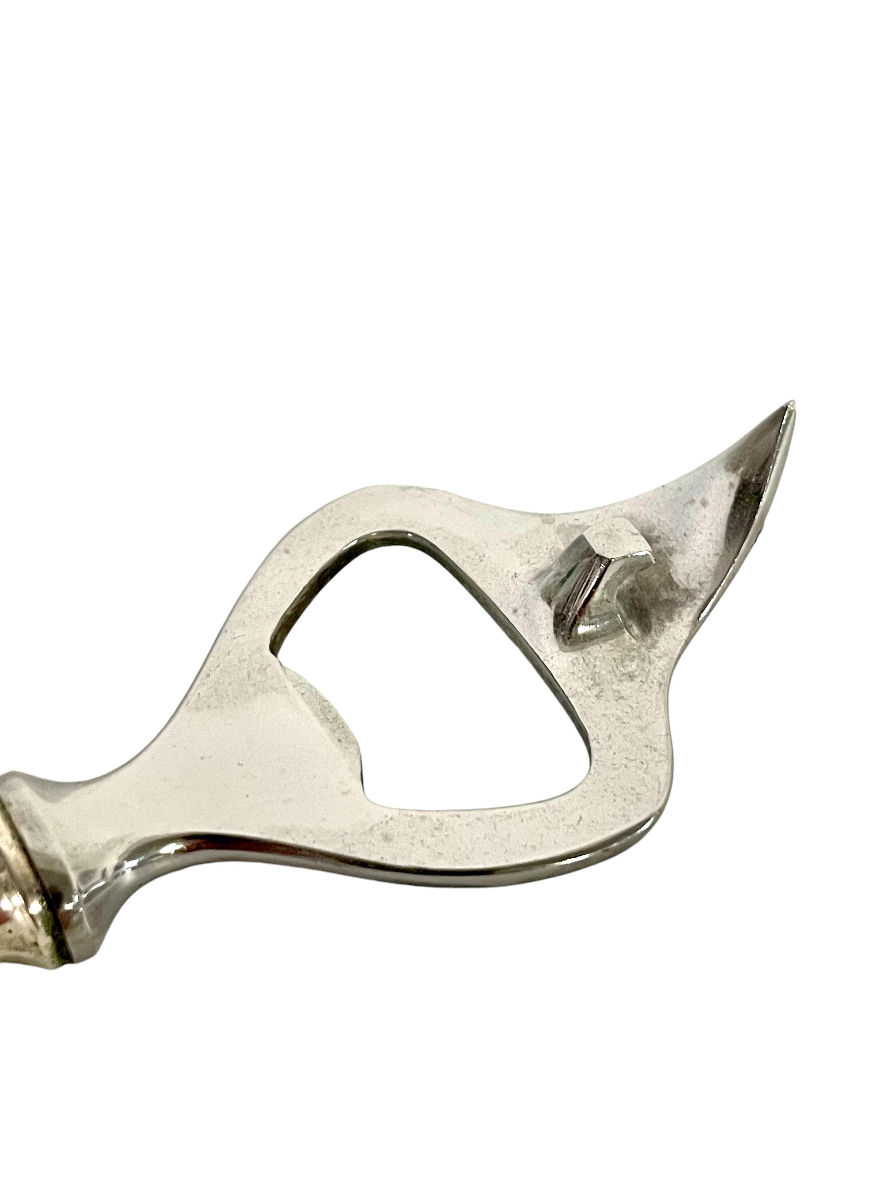 Vintage Italian Silver-Plated Bottle Opener and Butter Knife Duo In Good Condition For Sale In LA CIOTAT, FR