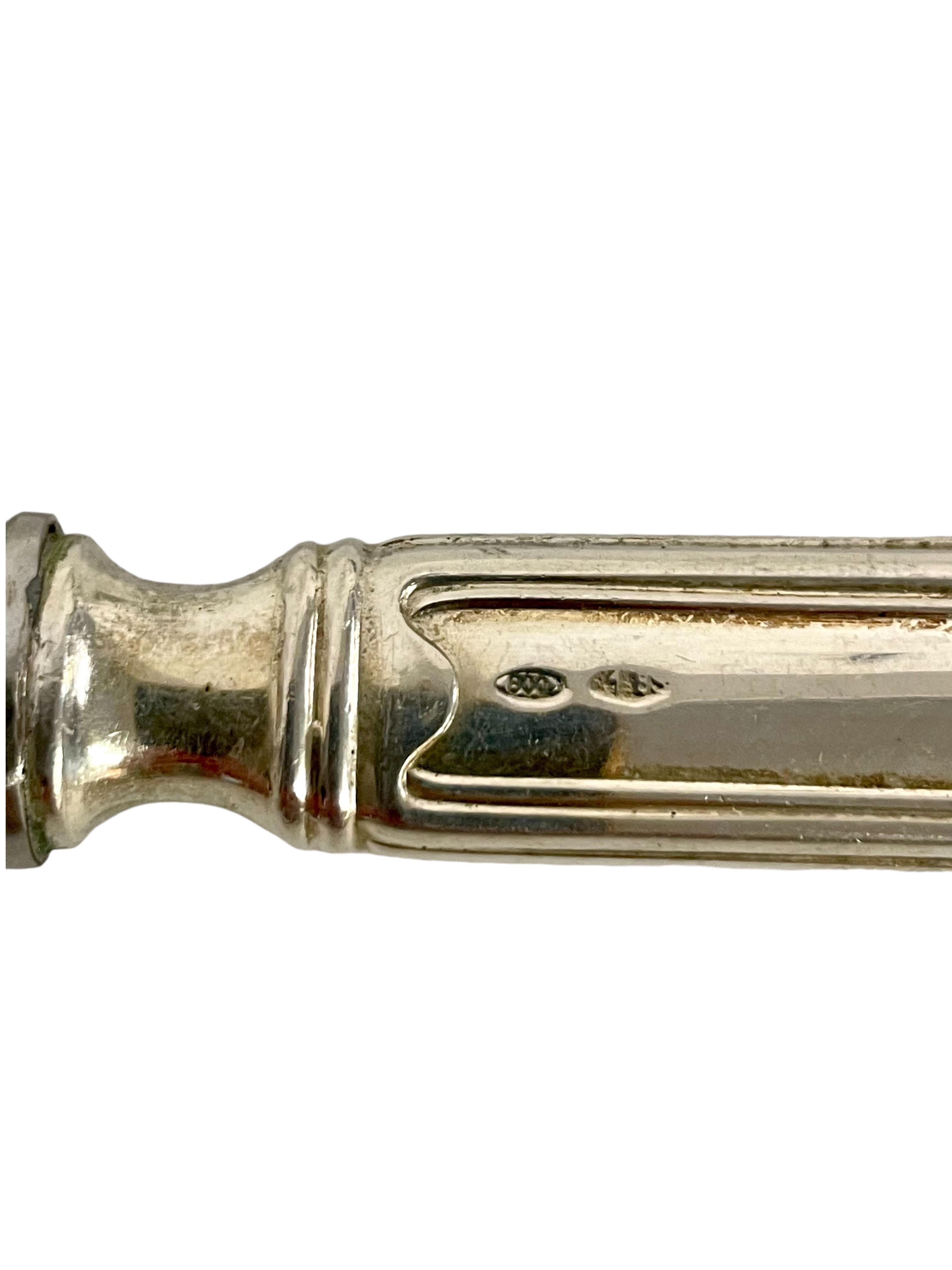 Vintage Italian Silver-Plated Bottle Opener and Butter Knife Duo For Sale 1