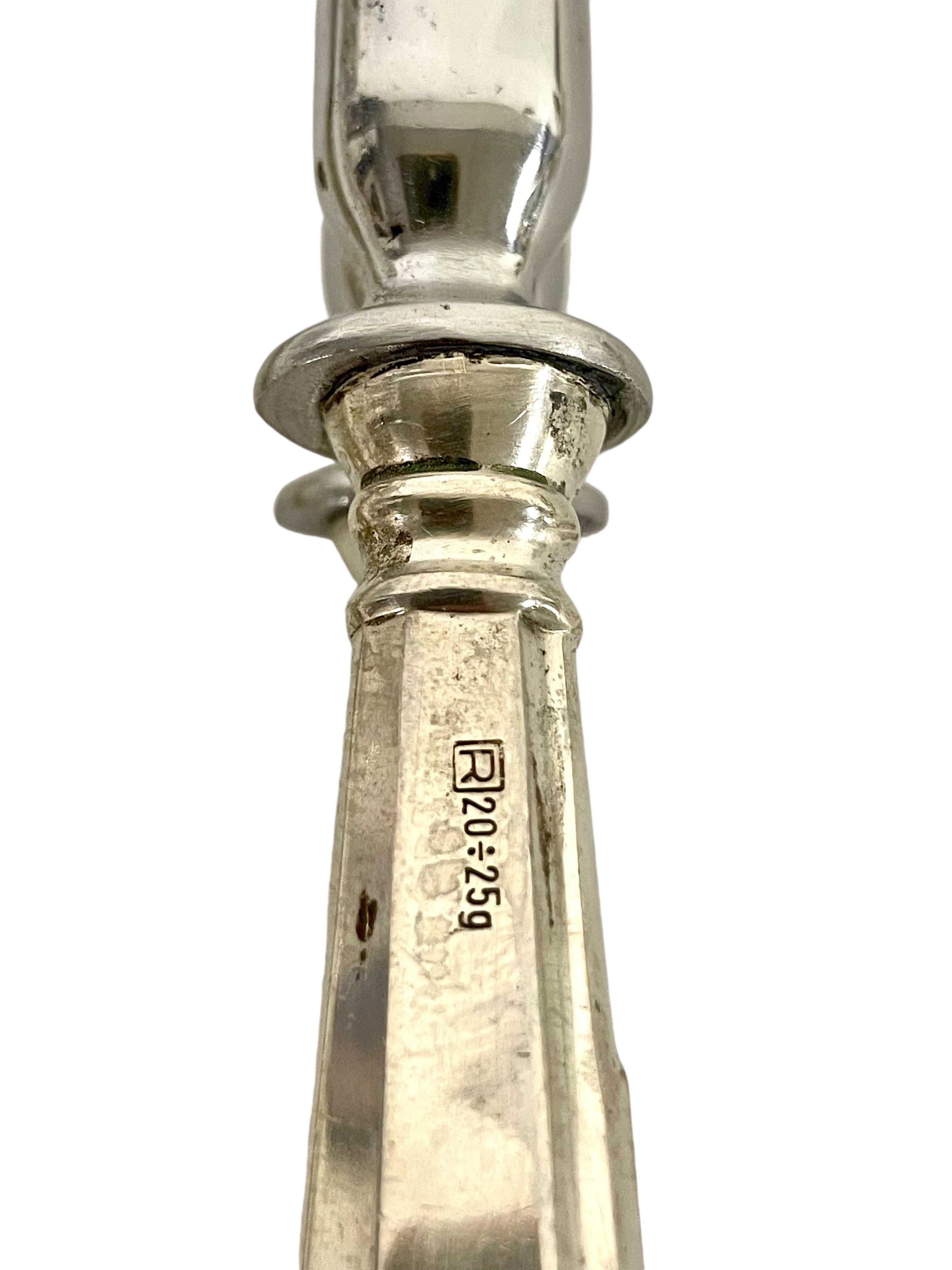Duo di apribottiglie e schiaccianoci d'argento d'epoca italiana In condizioni buone in vendita a LA CIOTAT, FR