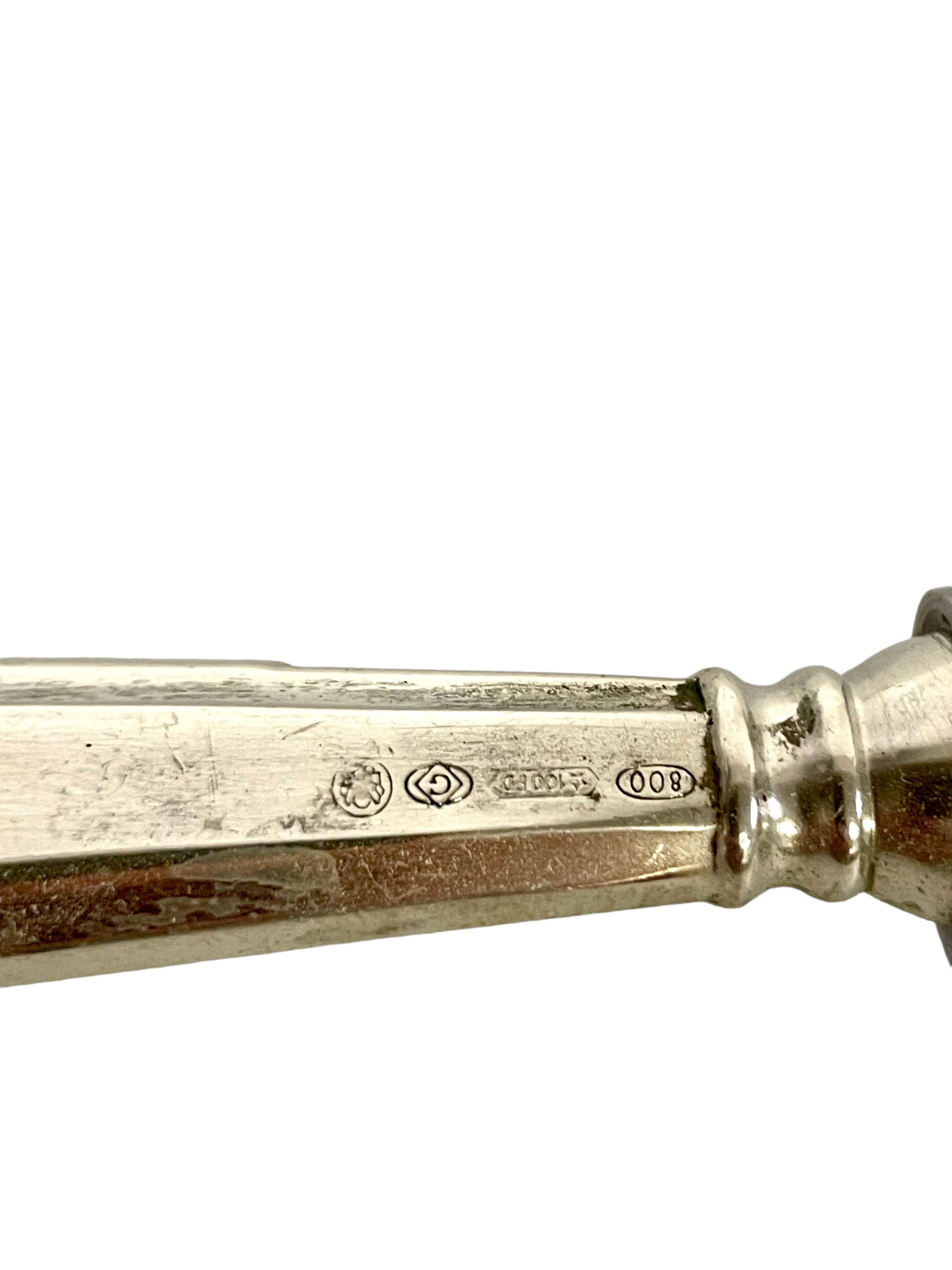 Placcato argento Duo di apribottiglie e schiaccianoci d'argento d'epoca italiana in vendita