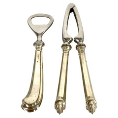 Vintage Italian Silver-Plated Bottle Opener and Nutcracker Duo