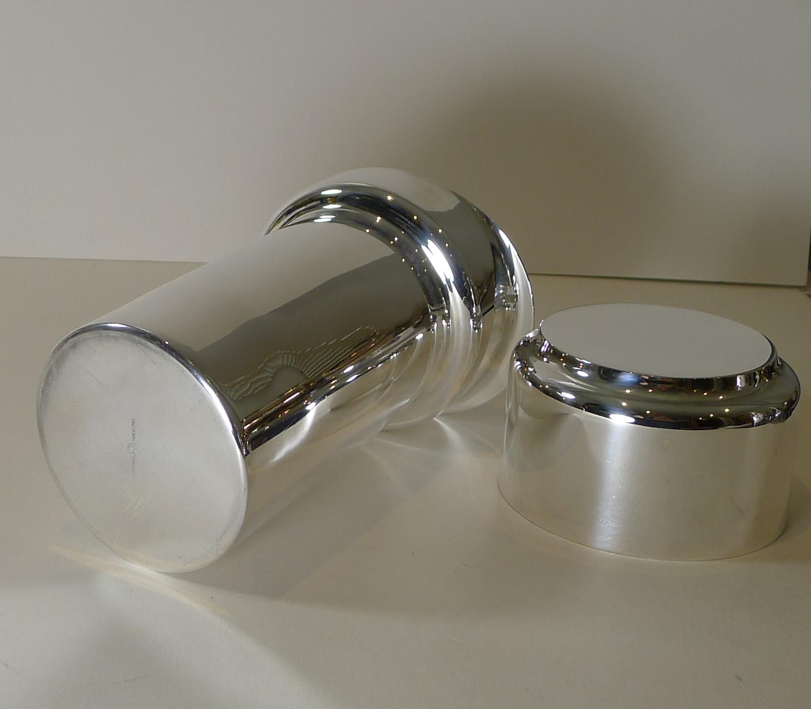 Shaker da cocktail vintage placcato in argento di Lino Sabattini, 1960 ca. 2