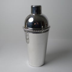 Vintage Italian Silver Plated Cocktail Shaker with Integral Lemon Squeezer