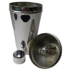 Retro Italian Silver Plated Cocktail Shaker with Integral Lemon Squeezer