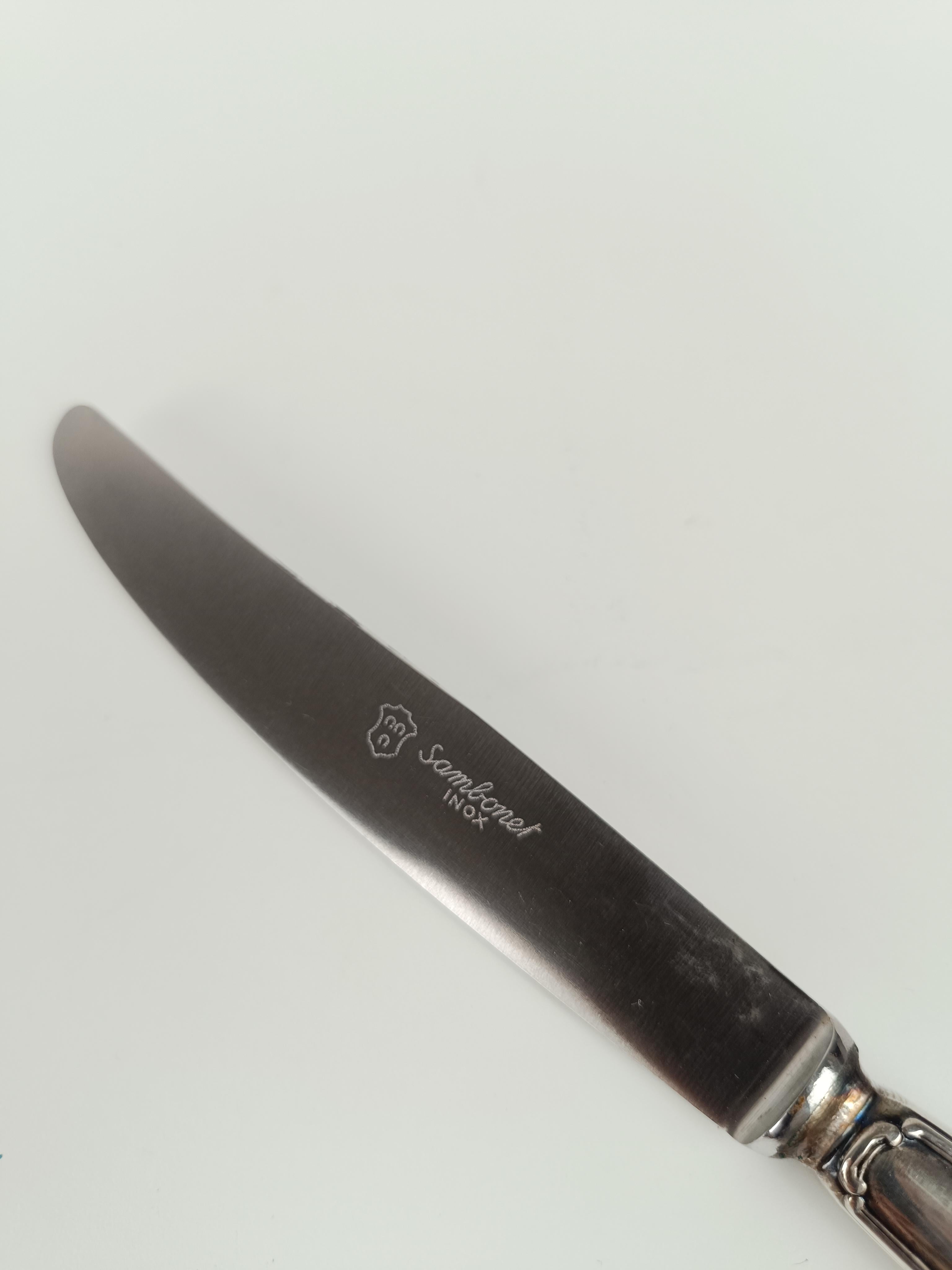 Cubertería italiana vintage bañada en plata mod Baroque By Sambonet 36 piezas en Bueno estado para la venta en Roma, IT