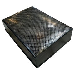 Vintage Italian Silver-Plated Guilloché Playing Card Box Vintage Italian Silver-Plated Guilloché Playing Card Box