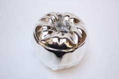 Vintage Italian Silver-Plated Insulated "Pumpkin" Ice Bucket by Teghini