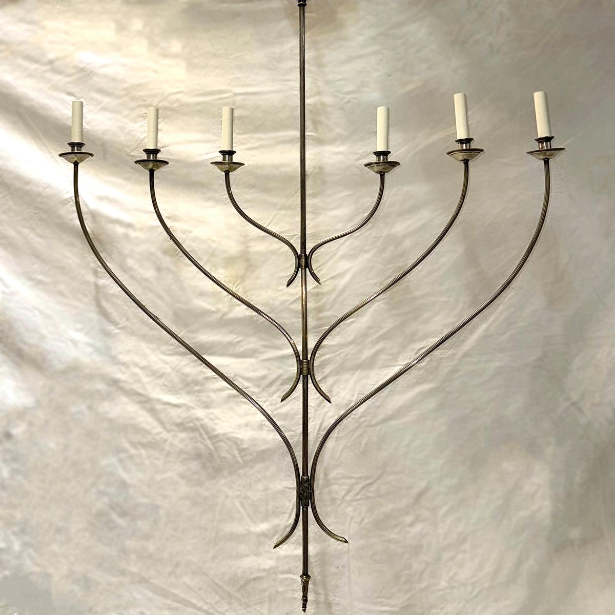 Vintage Italian Silver Plated Light Fixture For Sale 3