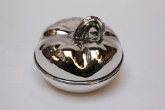 Vintage Italian Silver-Plated "Pumpkin" Lidded Serving/Candy Dish