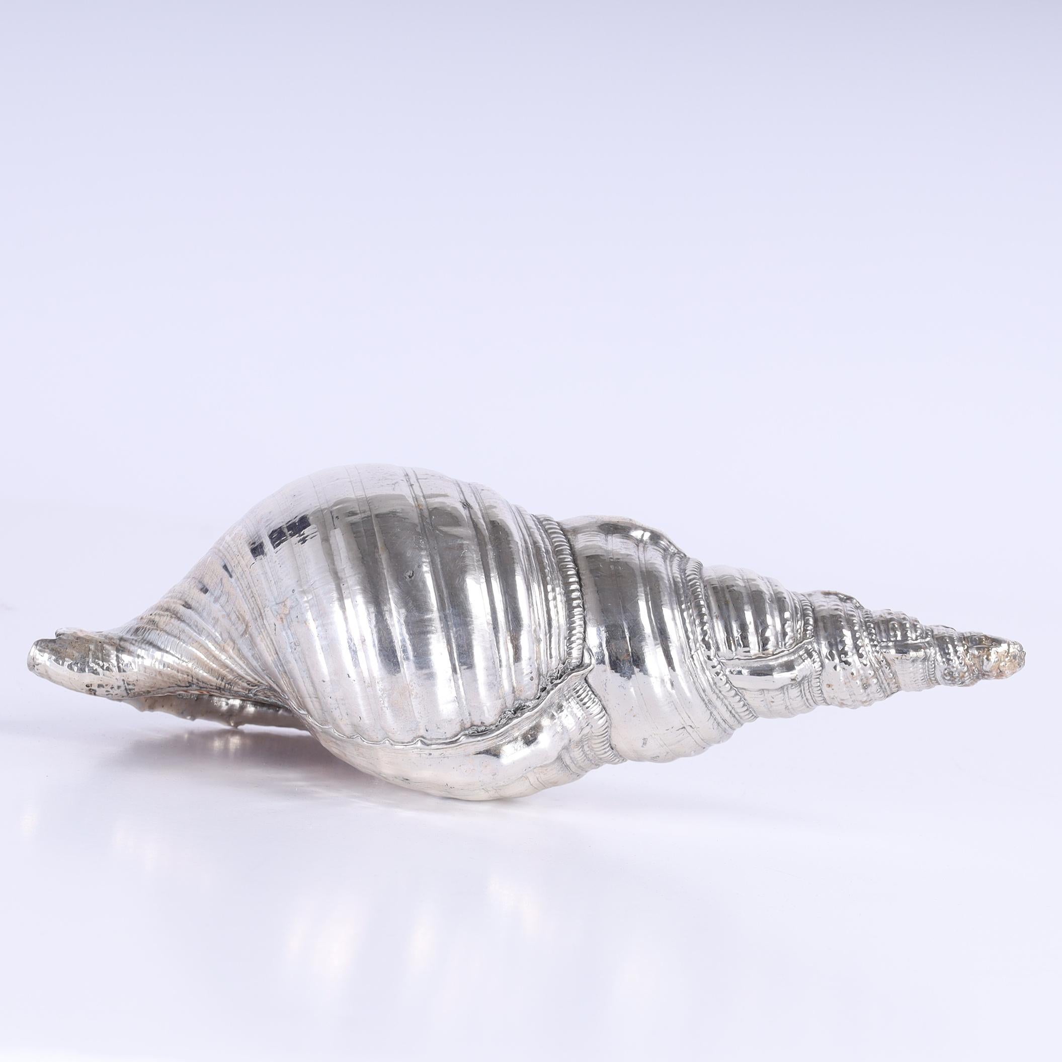 Concha de mar italiana vintage bañada en plata de Mastro Argentiere Italiano en venta