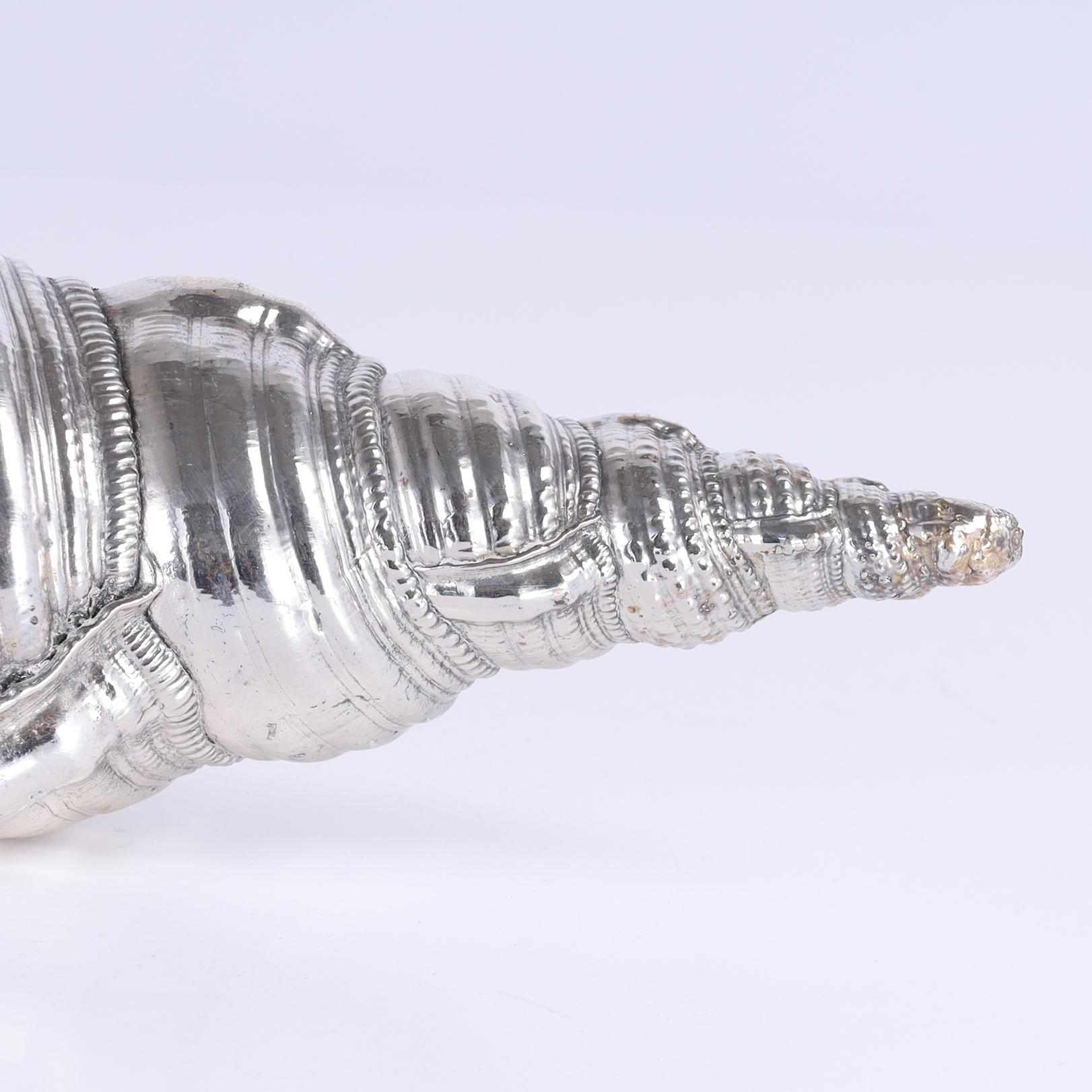 Concha de mar italiana vintage bañada en plata de Mastro Argentiere Chapado en venta
