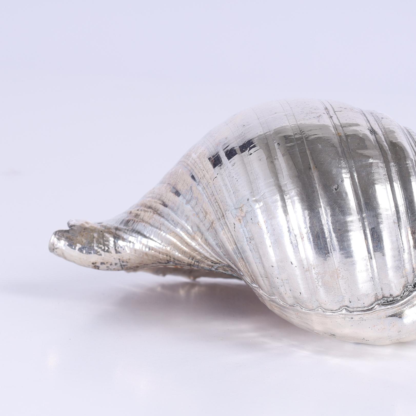 Concha de mar italiana vintage bañada en plata de Mastro Argentiere en Bueno estado para la venta en Palm Beach, FL