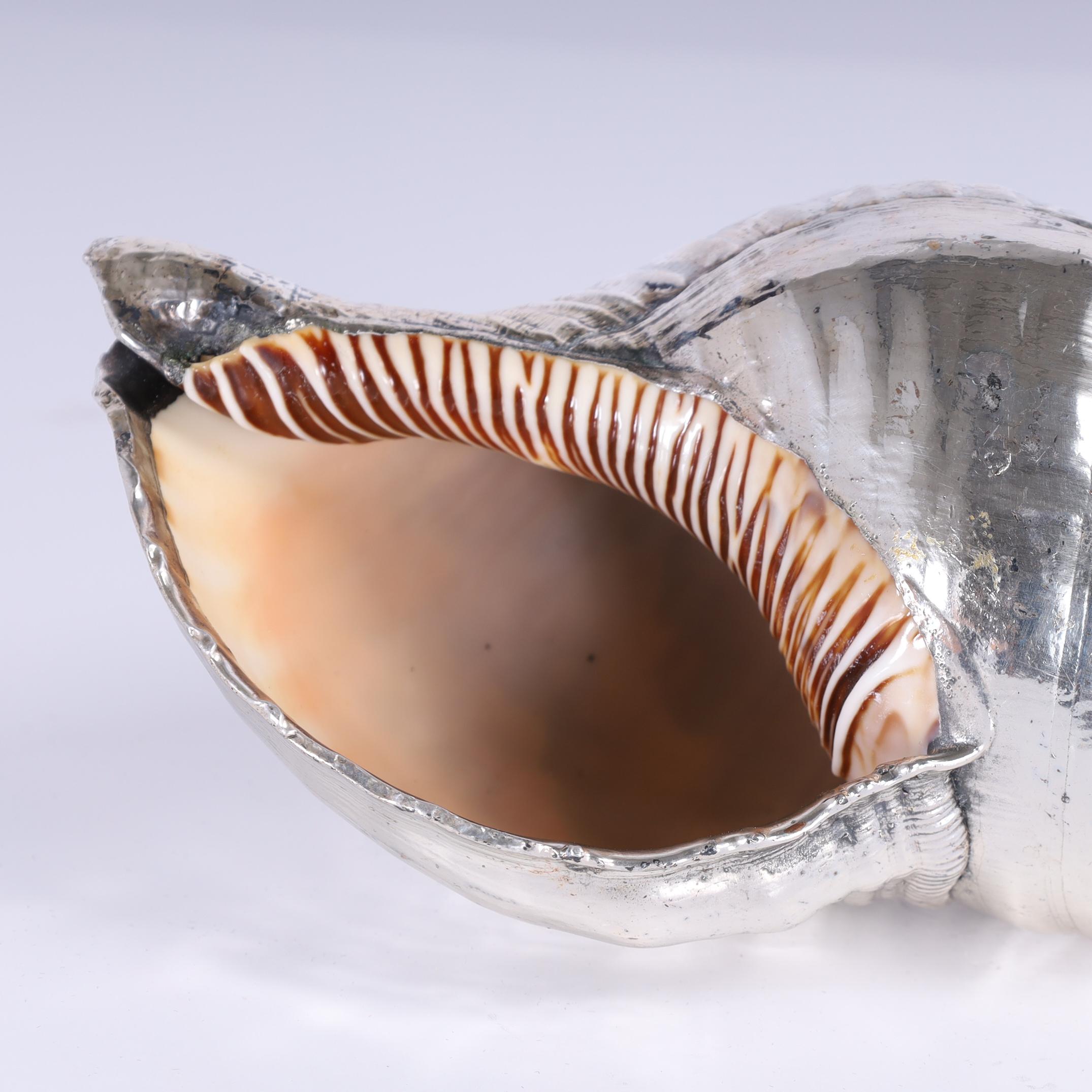 Concha de mar italiana vintage bañada en plata de Mastro Argentiere en venta 1
