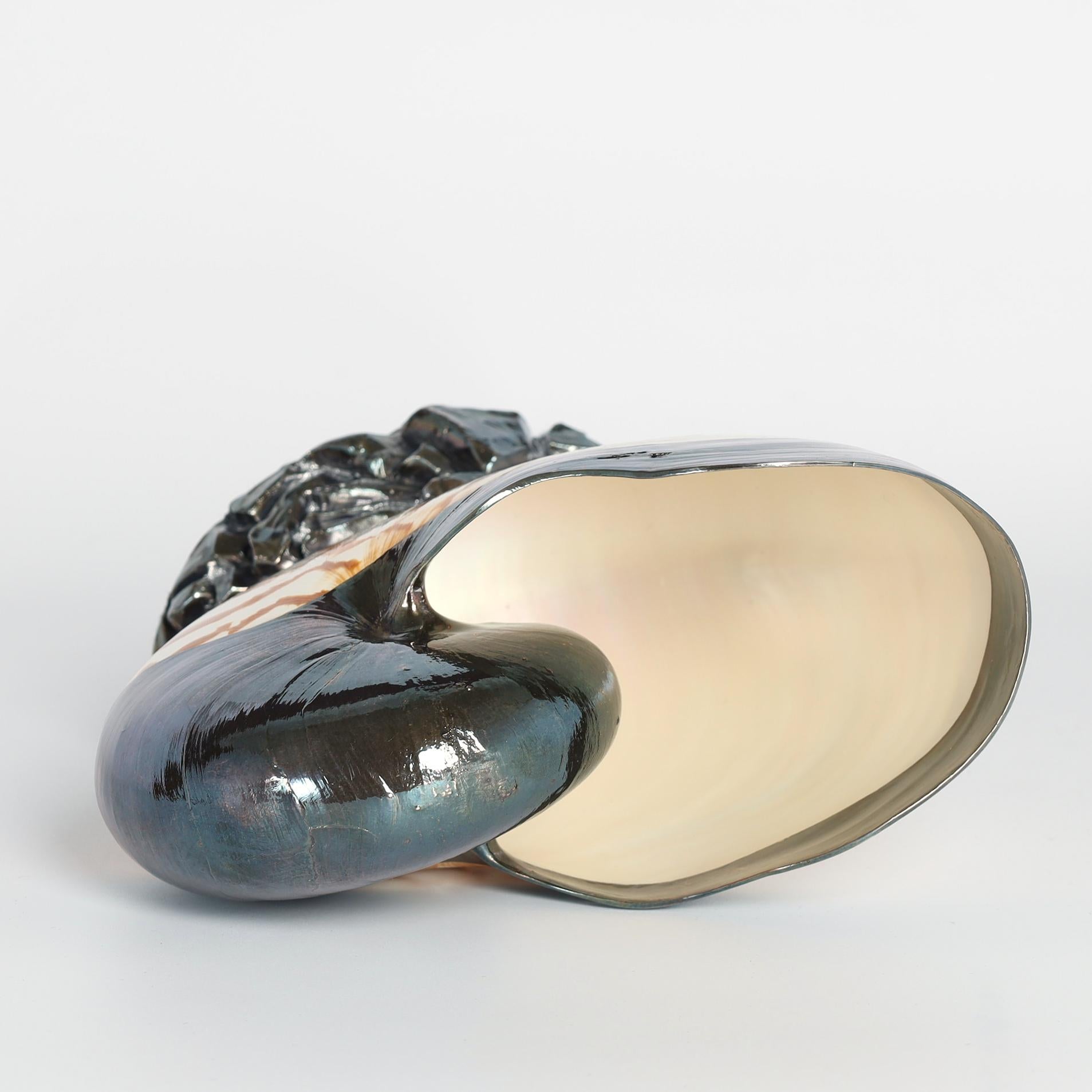 20th Century Vintage Italian Silvered Nautilus Shell By Ruzzetti & Gow For Sale