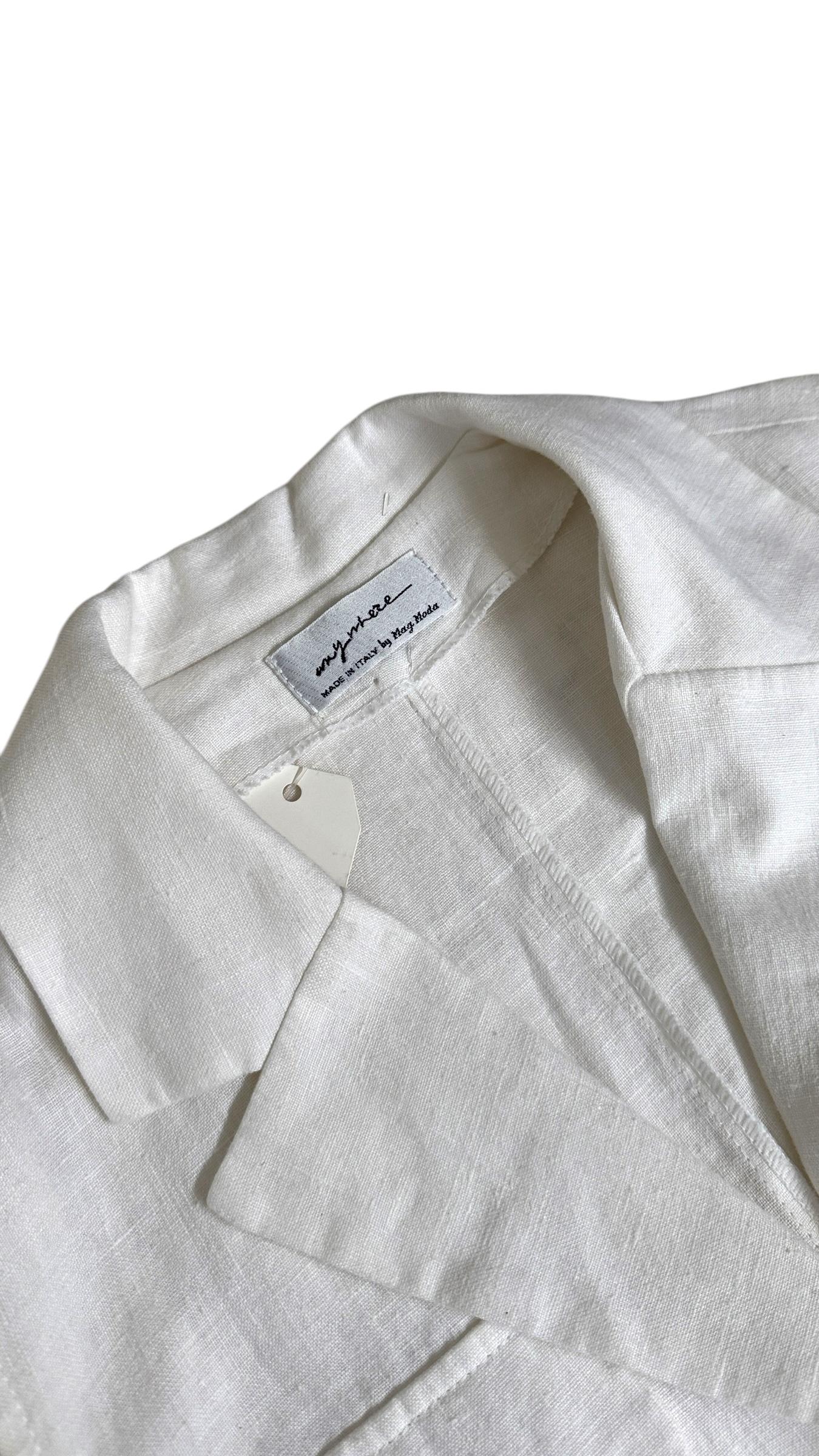 Vintage Italian Sleeveless Linen Shirt Dress - We pay for import duty! in vendita 2
